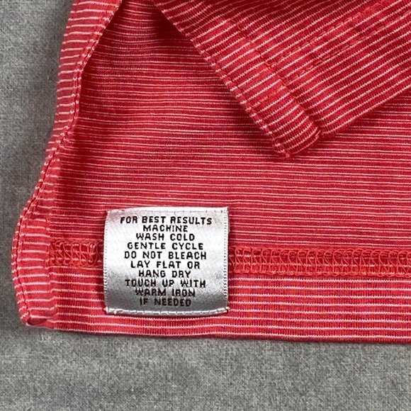 Peter Millar Polo Shirt Men Medium Peach Golf Striped Short Sleeve Cotton Rogers - Picture 11 of 12